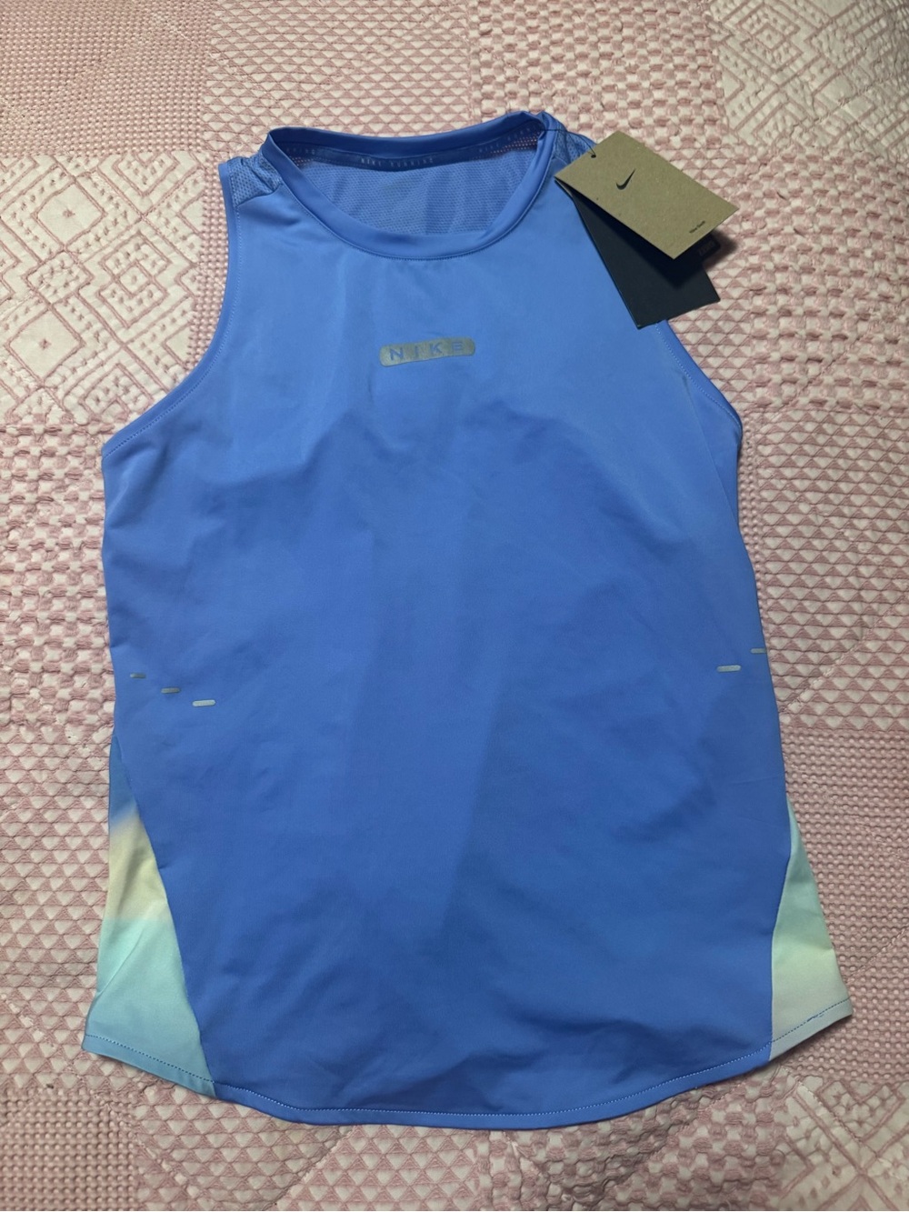 Nike Periwinkle Blue Women’s Athletic Tank with Pastel Gradient Panels